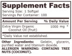 ORGANIC COCONUT OIL 1000 мг - 100 течни дражета
