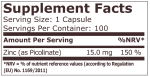 ZINC PICOLINATE - 15 мг - 100 капсули